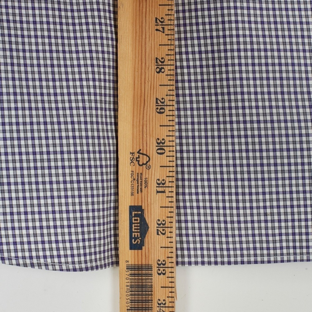 JOS A BANK Traveler's Collection Tailored Fit XL black/grey/white Gingham Button - Picture 9 of 11